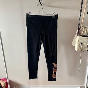 FILA Black and rose gold crop leggings
